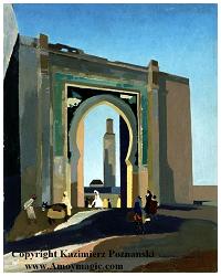 Click thumbnail for larger image of Meknes Gate, Morocco, 1937, by Teng Hiok Chiu