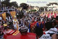 Large delegation of overseas Chinese return to worship Mazu on Meizhou Island (Mazu is the sea goddess)